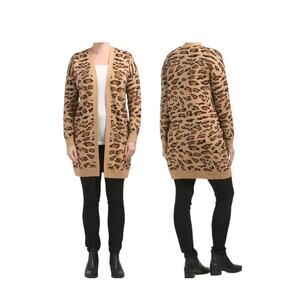 Splendid Cardigan Womans M Leopard Print Open Front Hipster JW